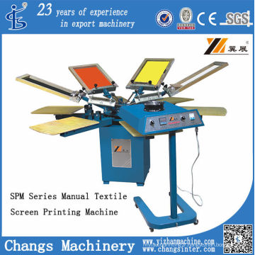 Spm 4-8 couleurs t-shirt manuel / machine d&#39;impression d&#39;écran de tissu